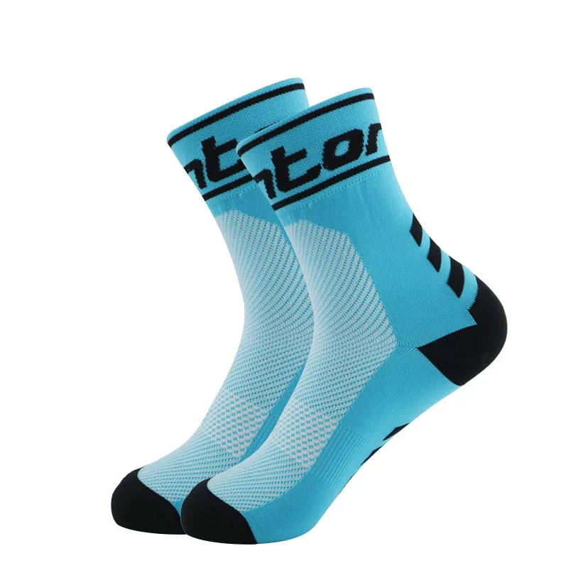 Calcetines transpirables absorbentes para hombre y mujer, medias deportivas de media pantorrilla para ciclismo, 1 par