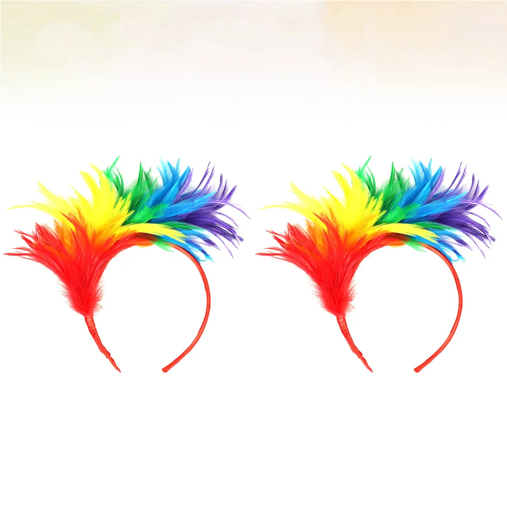 

2pcs Headwear Rainbow Color Lightweight Party Headdress Creative Performance Hair Band Festival Photo Prop