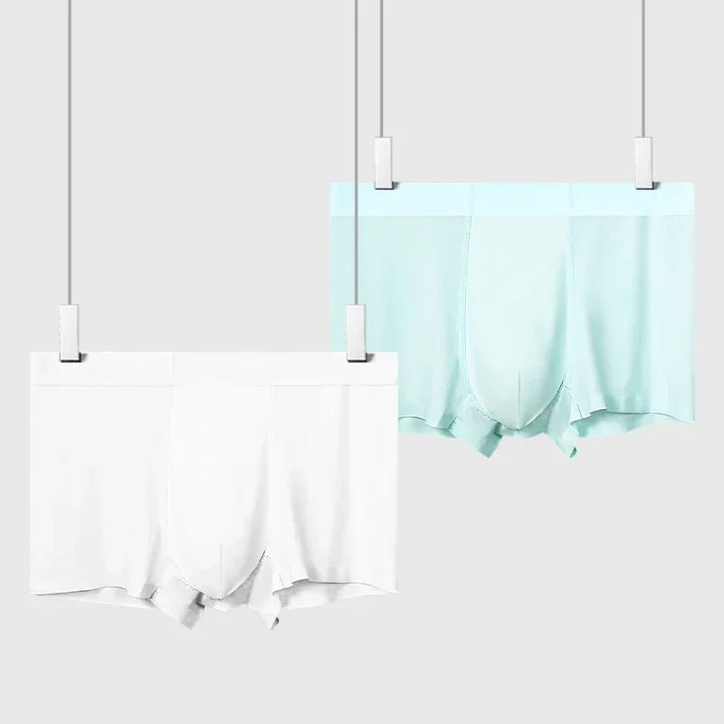 

5PCSMen's ice silk underwear, antibacterial and scratch-free, four-cornered flat pants, summer thin soles, men's sports and brea