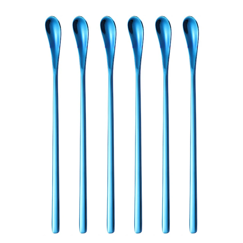 6*pcs Stainless Steel Spoon 19.3*1.3cm Stirrer Parts Stirring Spoon Melting Wax Lacquer Spoons Wax Stirring Rod DIY Soap Tools