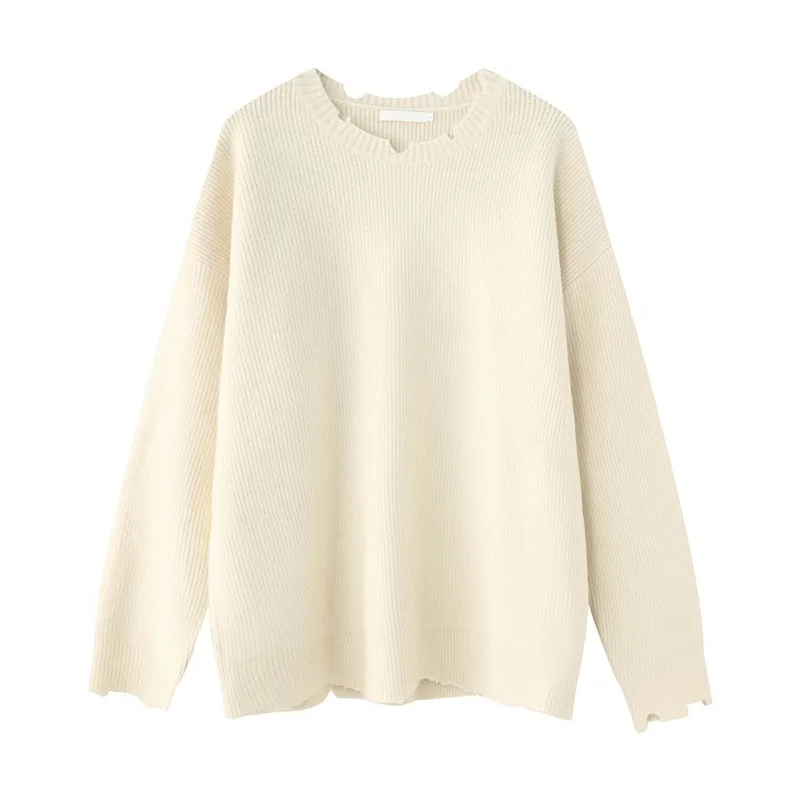 Pull à col rond pour hommes, couleur unie, basique, mode coréenne, chaud, tricoté, High Street, élégant, Y2K, automne