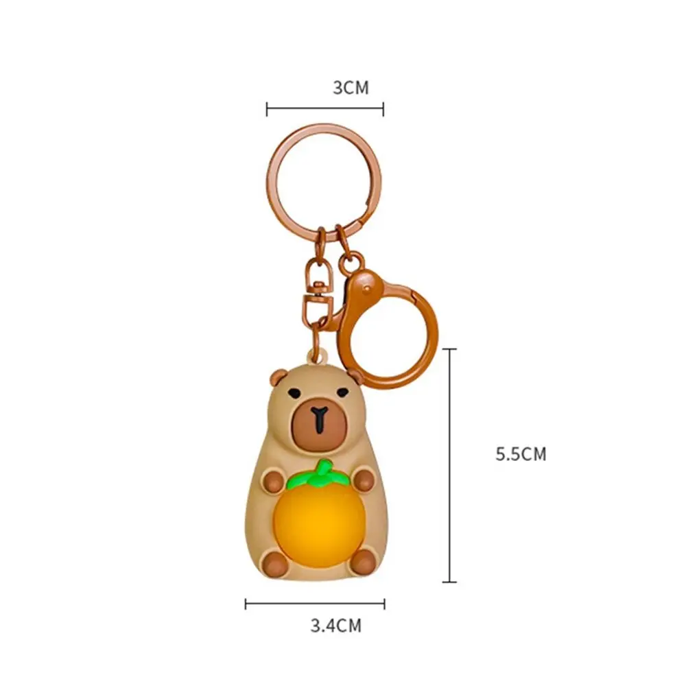 Toy Cute Capybara Keychain New Charm Glowing Pendant Cartoon Key Ring for Gift