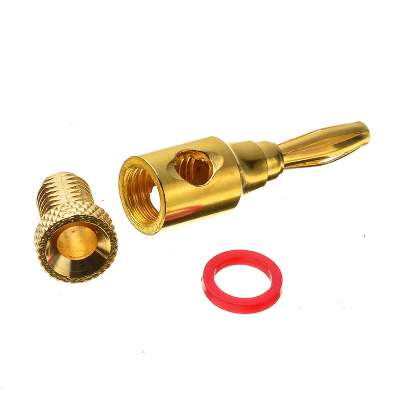 4Mm 24K Gold-Plated Musical สาย Banana Plug เชื่อมต่อลำโพง Plated Musical สายลำโพง pin Connector
