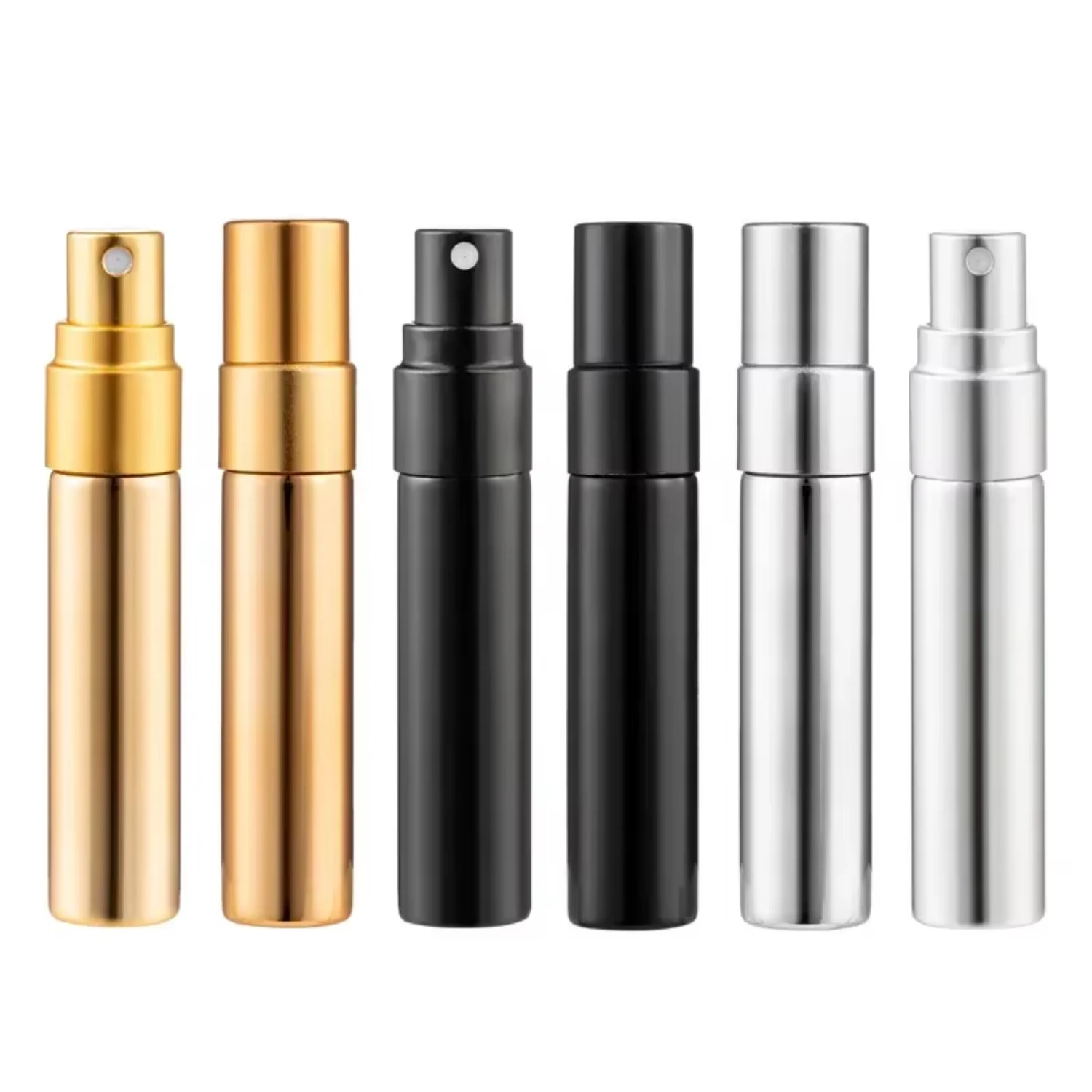 

9pcs 5ML Portable UV Glass Refillable Perfume Bottle With Aluminum Atomizer Spray Bottles Sample Empty Containers