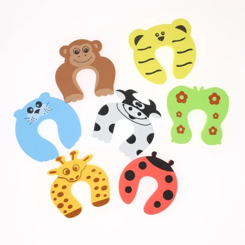 Cute Animal Baby Safety Locks Security Children Lock Door Finger Pinch Guard for Newborn Furniture Protection Card Door Stopper