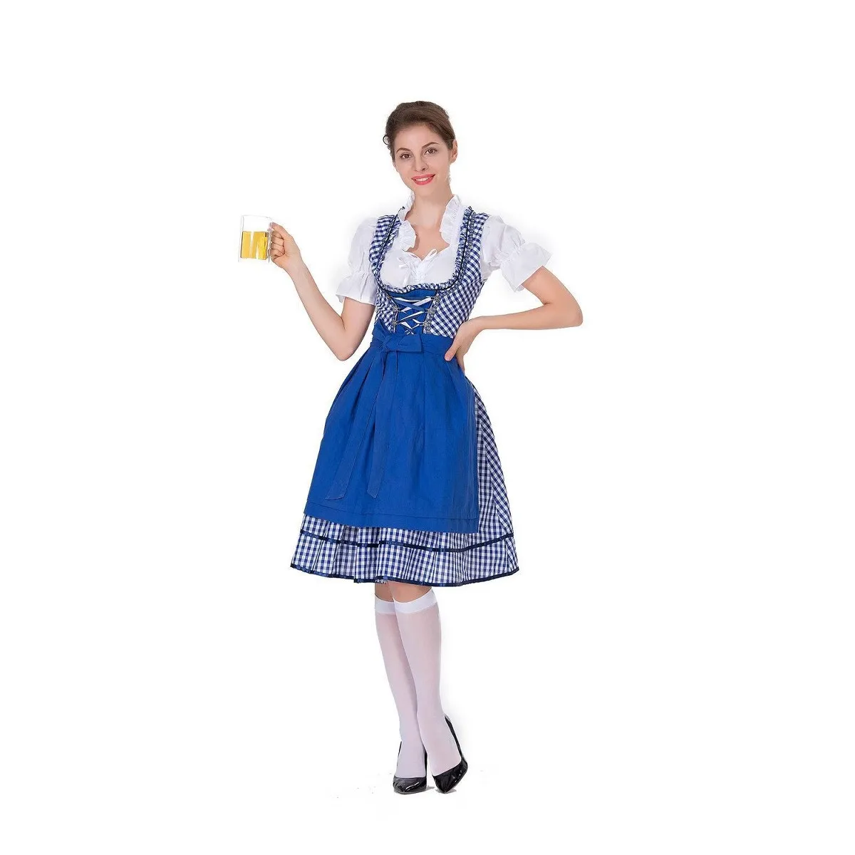 plus Size Beer Festival loween Beer Girl Dr Waist-Cinched Workwear Restaurant Stf orm Fem Costume Ethnic Sle