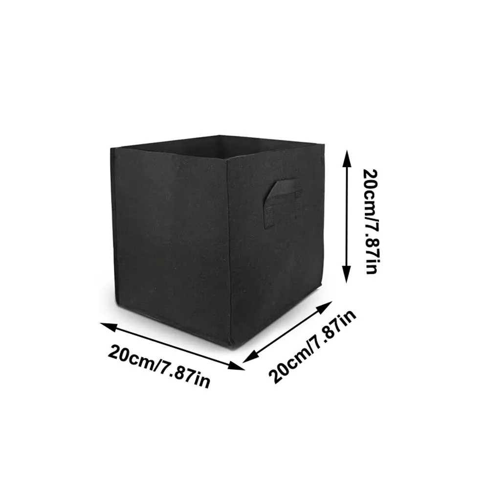 3PCS Durable Felt Growth Bag 20 x 20 x 20 cm Breathable Plant Container Reusable 25 x 25 x 25 cm Planting Bag Indoor Gardening