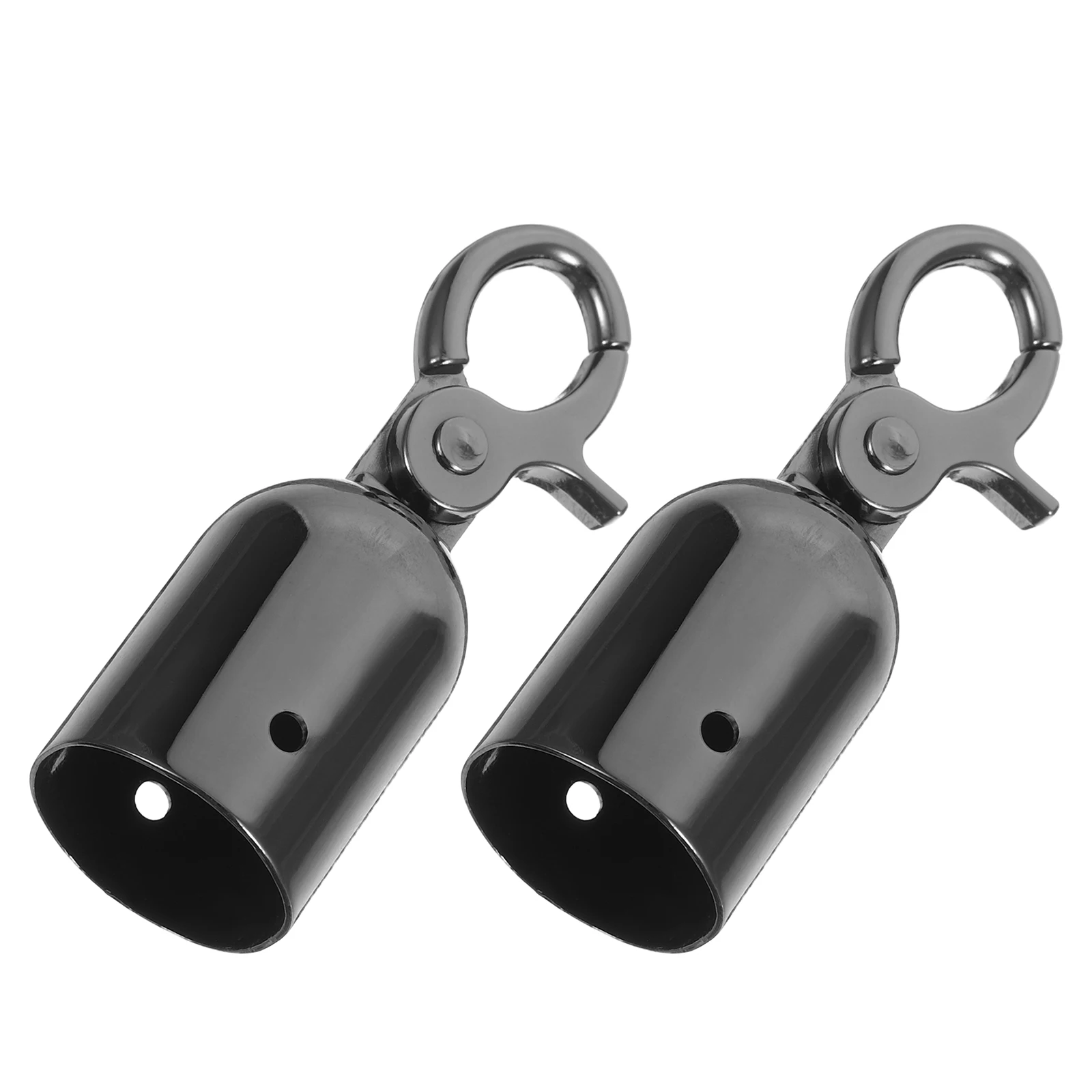

2pcs Hook 28Mm Guardrail Rope Caps Zinc Alloy Black Heavy Duty Cord Stopper Lobster Claw Clasps Barrier Railings Event Venues