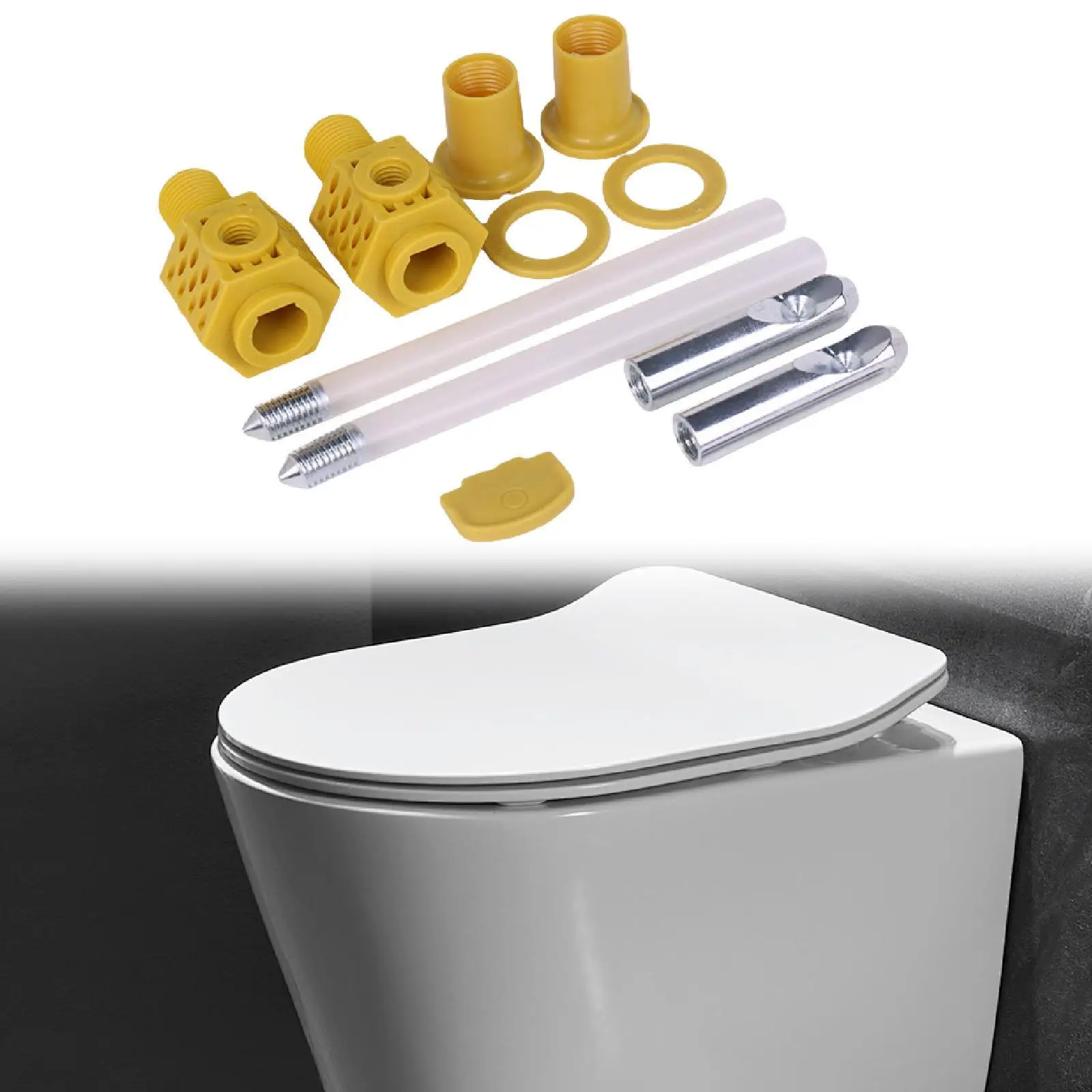 Wall Hung Toilet Seat Fixing Kit Universal Easy Installation Toilets Accessories Toilet Lid Screws Mounting Bolts for Household