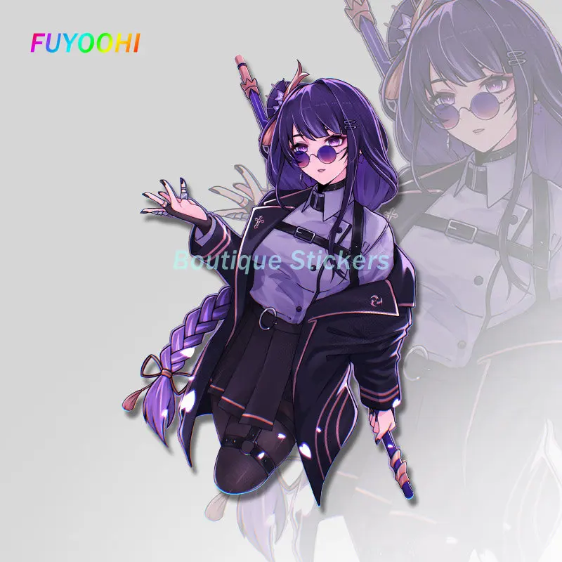 FUYOOHI Fashion Sticker Genshin Impact Beelzebul Car Stickers Sunscreen Personality Decals Scratch-Proof Car Accessories