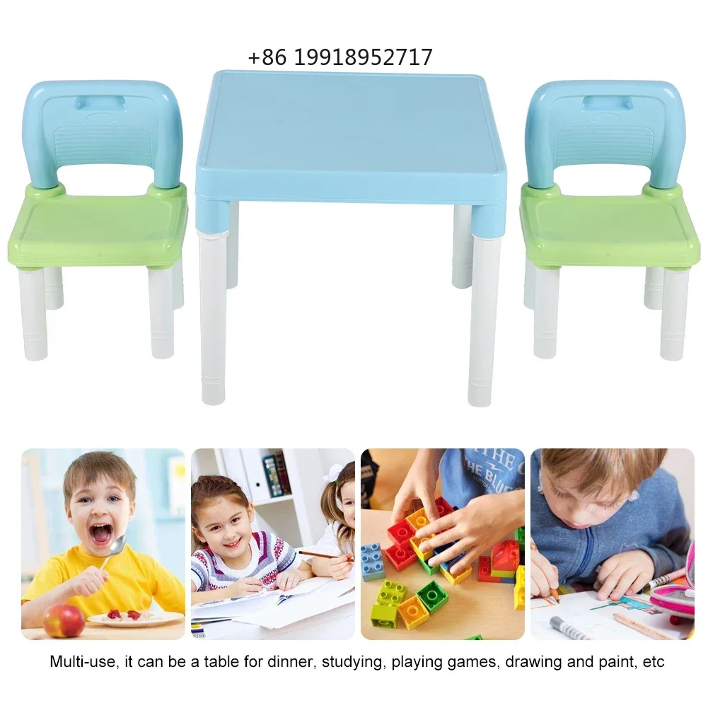 Childrens Kids Plastic Table Chair Set Learning Studying Desk Dinner Playing Games Drawing And Paint Home Kindergarten JJ483