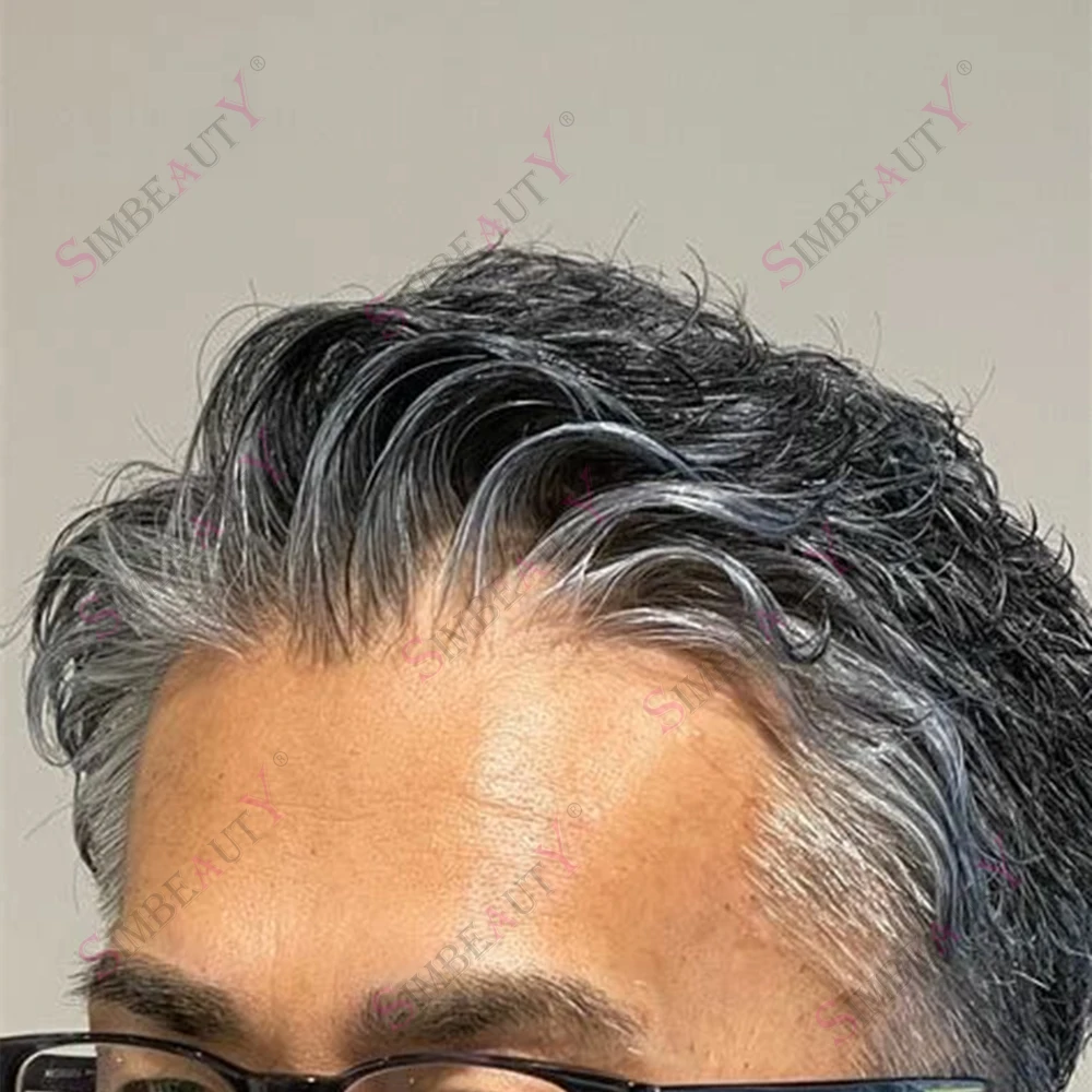 

Супер тонкая кожа, 0,02 мм, натуральная невидимая линия роста волос, мужская система замены парика, незаметная Vloop, блондинка, черные, серые человеческие волосы