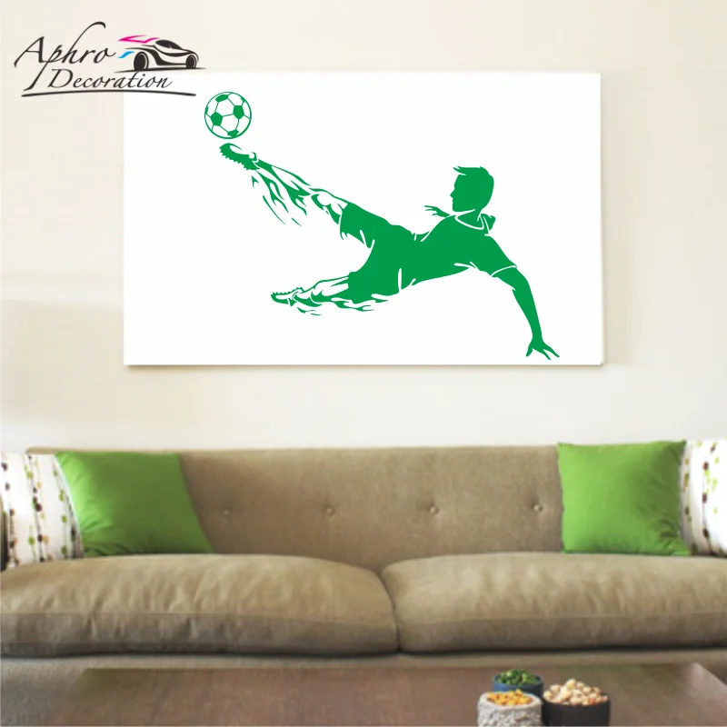 

Modern Home Decor Soccer Player Ball Team Game Football Sport Wall Sticker Vinyl Interior Art Decoration Room Decals