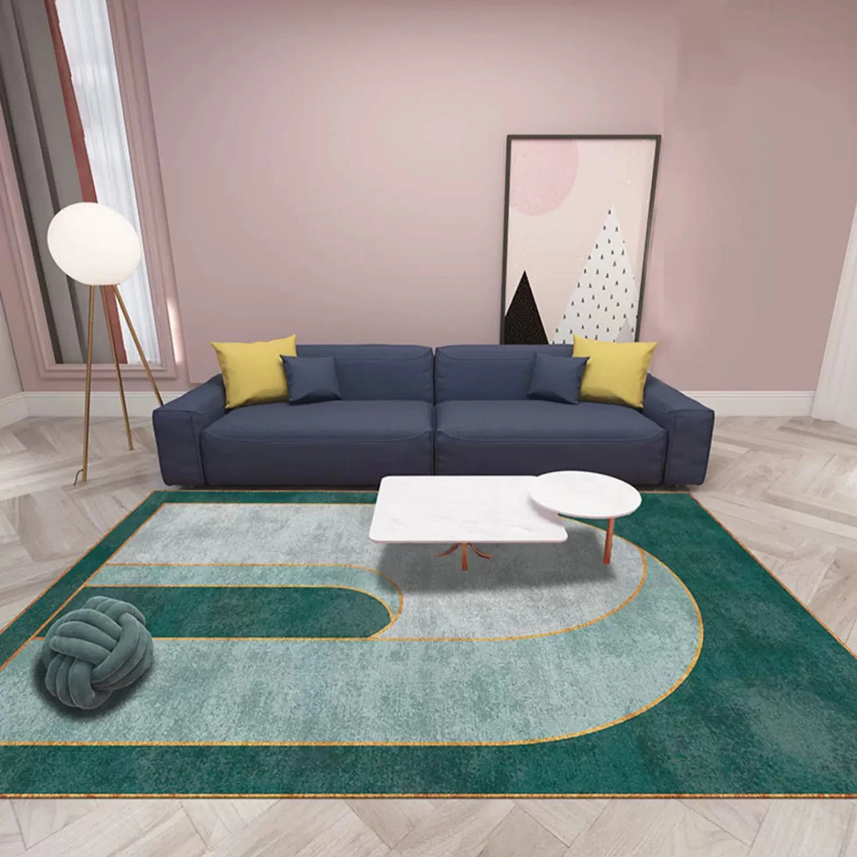 Home Decor Games Online Free - 현대적인 추상 기하학 무늬 러그, 거실