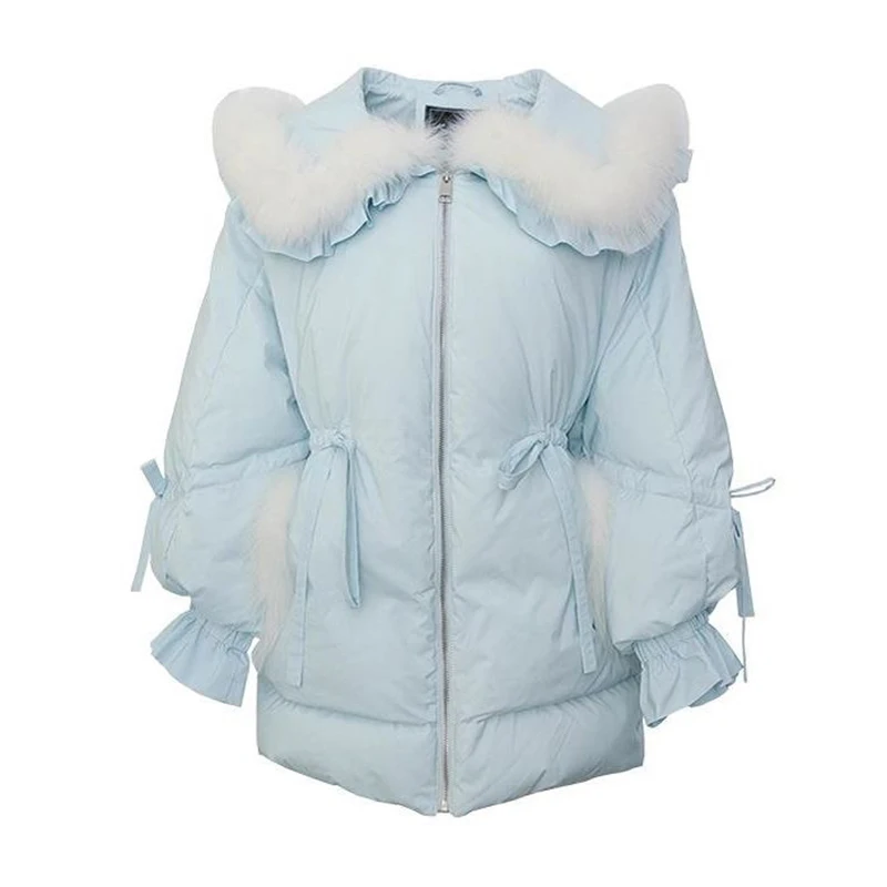 

Новинка 2025 года, женская пуховая хлопковая куртка с мехом Winer, средней длины, парки для одежды