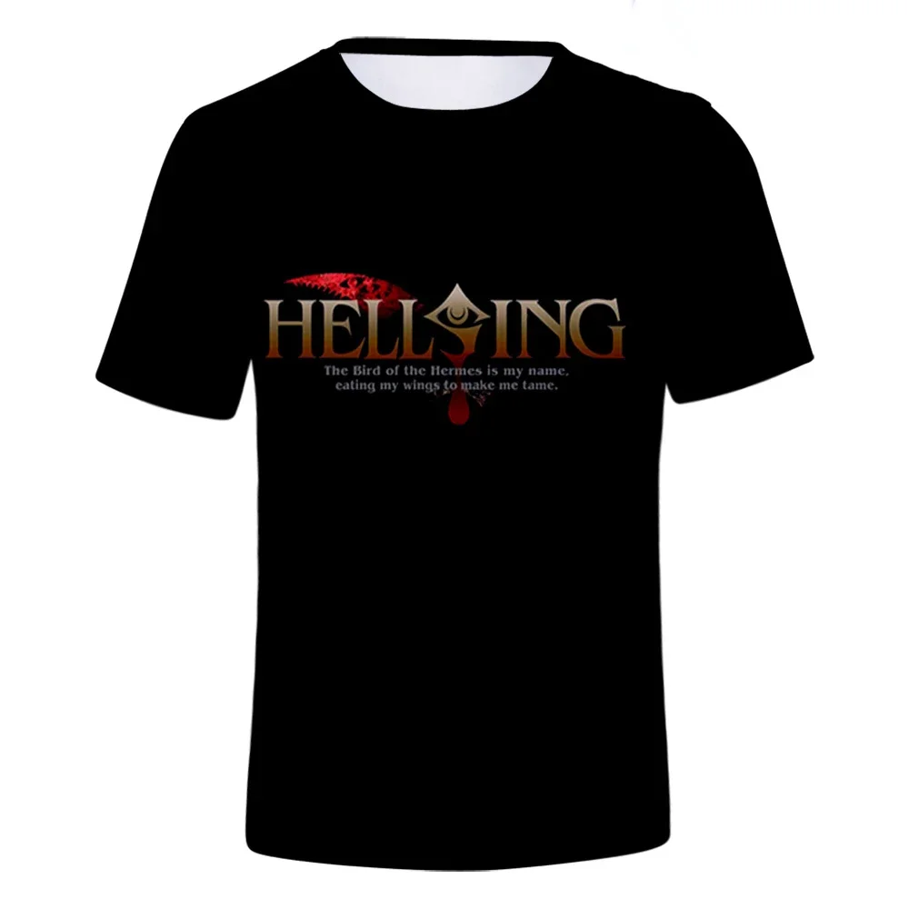 Summer Anime Hellsing 3D Print T-Shirts Men Women Fashion Streetwear Oversized Short Sleeve T Shirt Male Tees Tops Man Clothing
