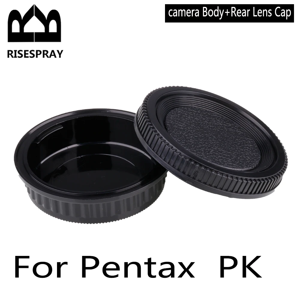 For Pentax K mount Lens Rear Cap / Camera Body Cap Plastic Black Lens Cap Cover Set PK for Pentax K1 K5 K10 K20 etc.