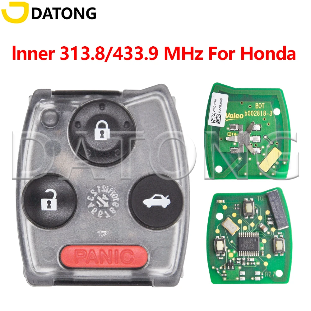 

Автомобильный ключ с дистанционным управлением Datong World для Honda Civic CRV, 3+1 кнопки, S0084, 313,8 МГц, ID46, 7961, оригинальная деталь