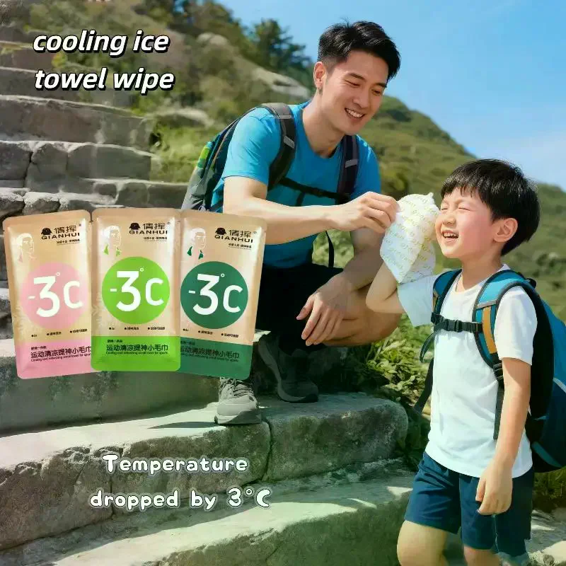 Cooling Towel Wipe Instant Heat Relief Summer Ice Cool Towel Cold Sweat Small Disposable