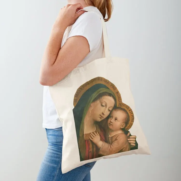 Our Lady of Good Counsel Tote Bag Woman shopper bag personalized tote bag cute pouch Women's beach bags