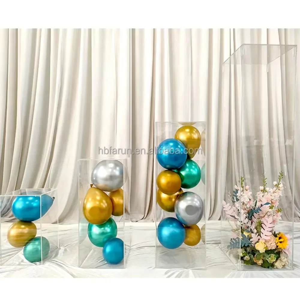 Direct sales square acrylic transparent dessert table set wedding supplies party activities