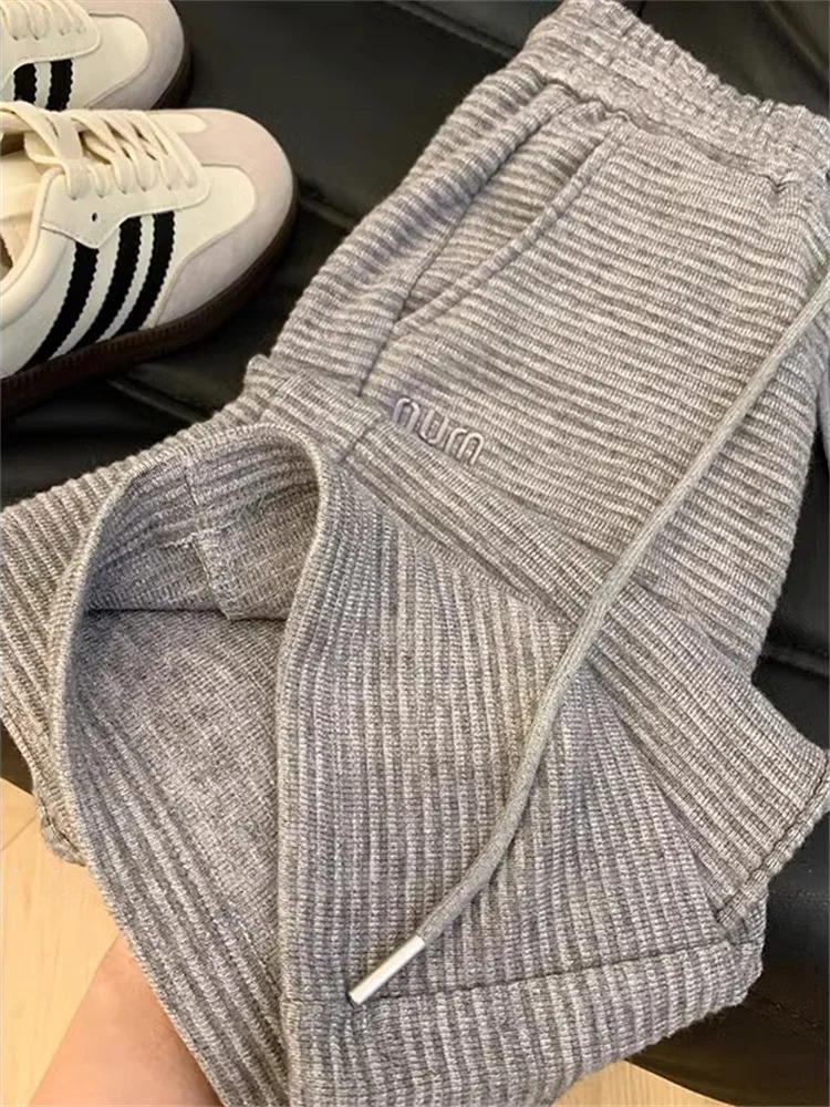 ey Pantalon décontracté amincissant taille haute taille élastique pour hommes et femmes début du printemps pantalon long doux haut de gamme polyvalent Simp...