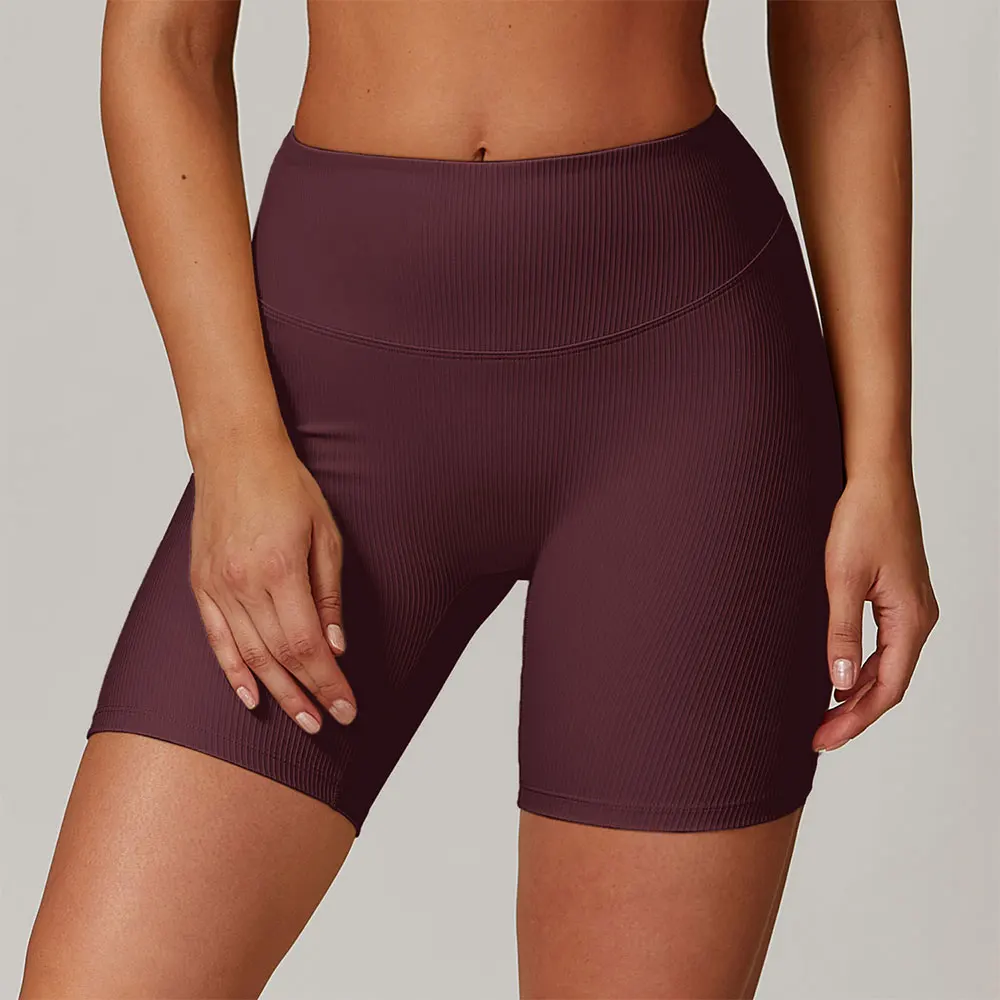 

Women Yoga Shorts High Waist Workout Shorts Ribbed Fitness Yoga Lift Butt Fitness Ladies Yoga Gym Running Short Pants Sportswear