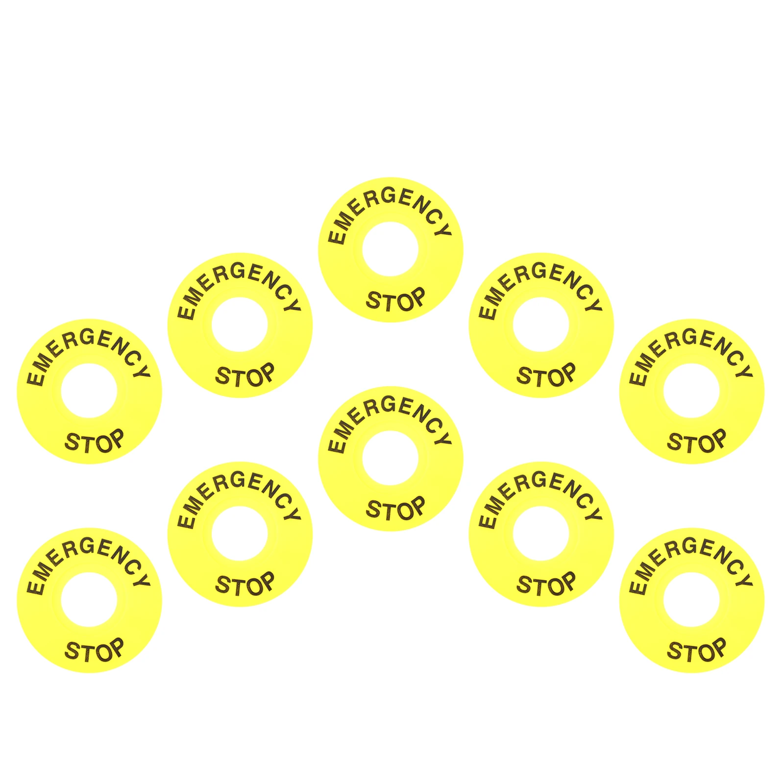 

10Pcs Emergency Stop Ring Yellow Round Warning Sign 60Mm Od 22Mm Id Heavy Duty Push Button Replacement Fast Installation