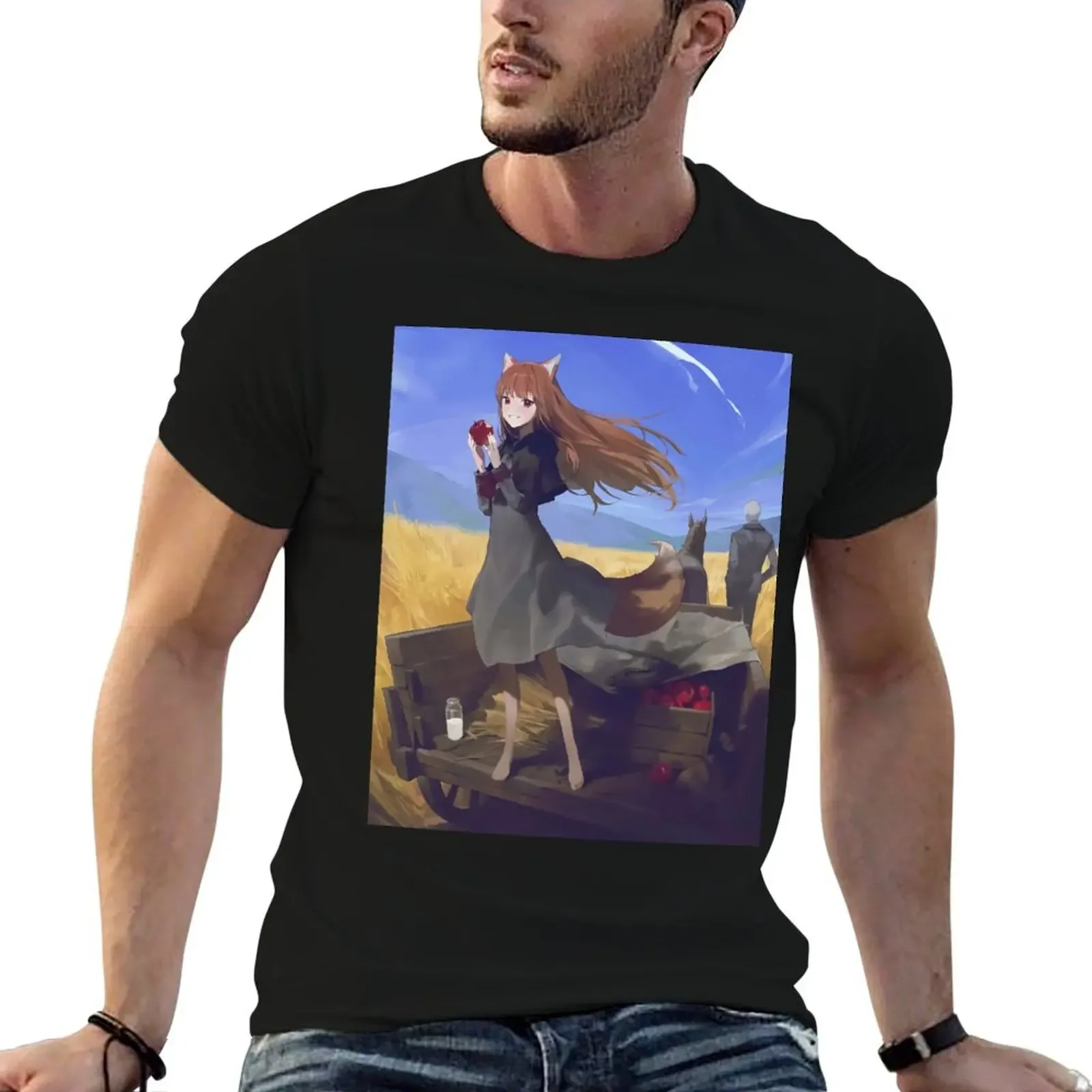 

Holo Spice and Wolf Artwork For Otaku T-Shirt hippie clothes quick-drying mens graphic t-shirts funny