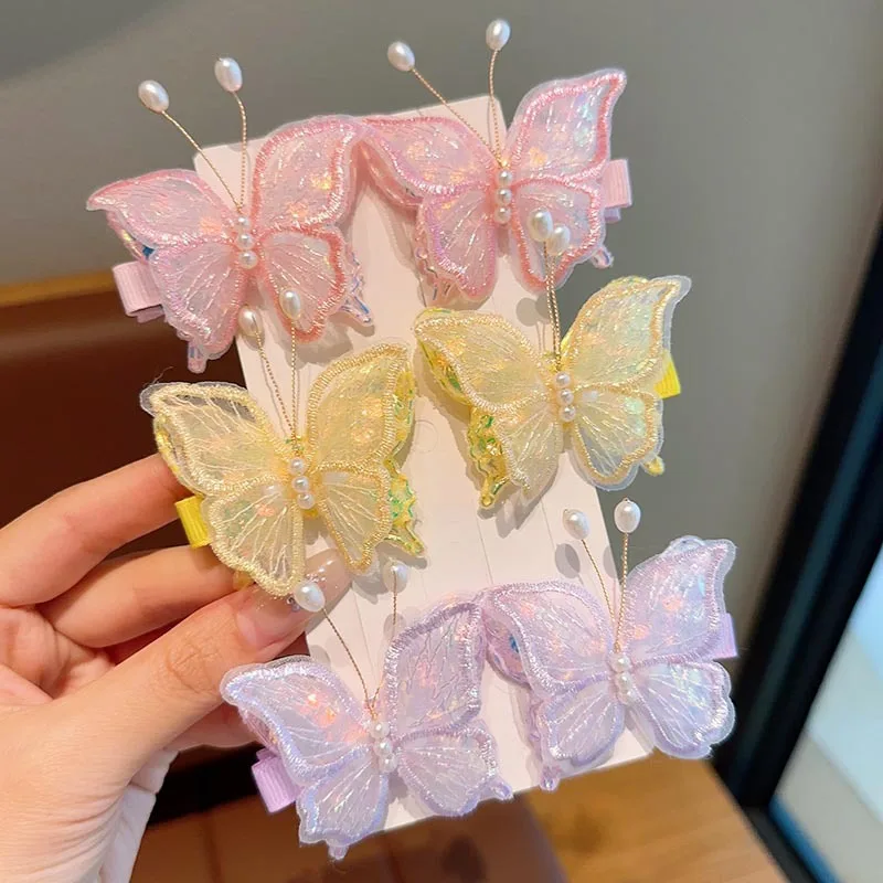 

Ethereal Embroidered Butterfly Hair Clip for Girls Adorable Traditional-Style Hanfu Hair Accessory for Girls Side Clip for Bangs