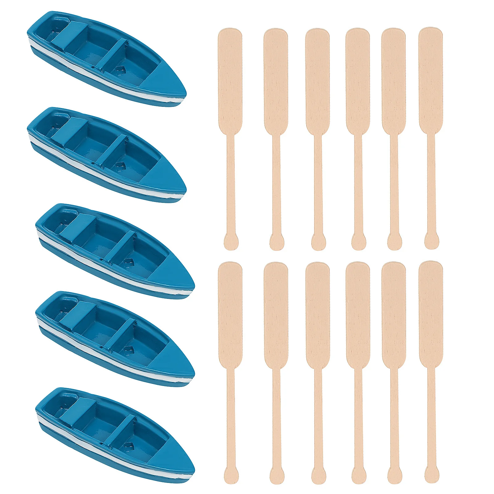 6 szt. Mini Drewniane Łodzie Realistyczne Dekoracje Wyposażonego Domu w Stylu Wybrzeża Temat Oceanu Ornamenty Marynistyczne Dekoracje Stołowe do Salonu