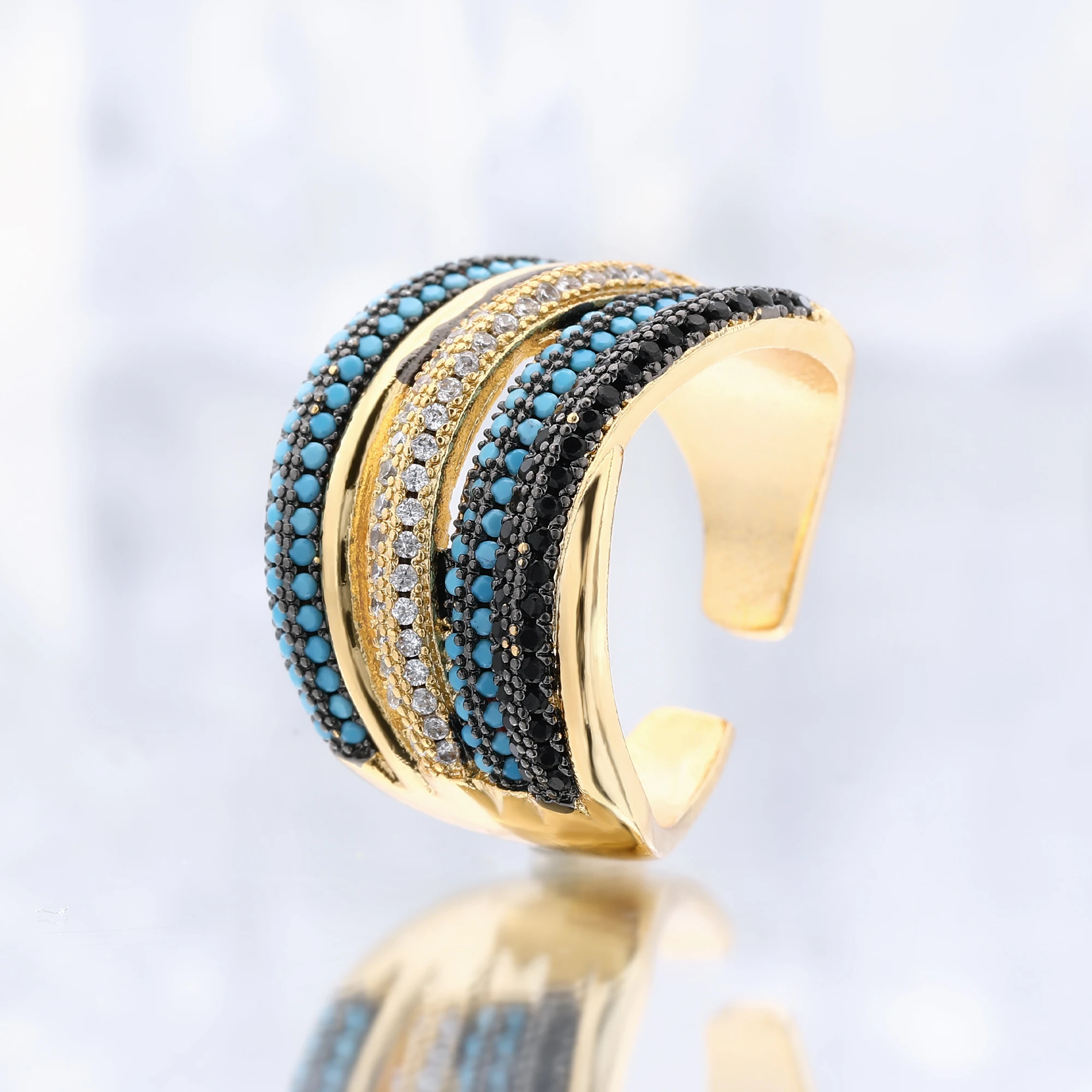 

2025 New Irregular Geometric Design Ring Gold Plated For Women's Jewelry