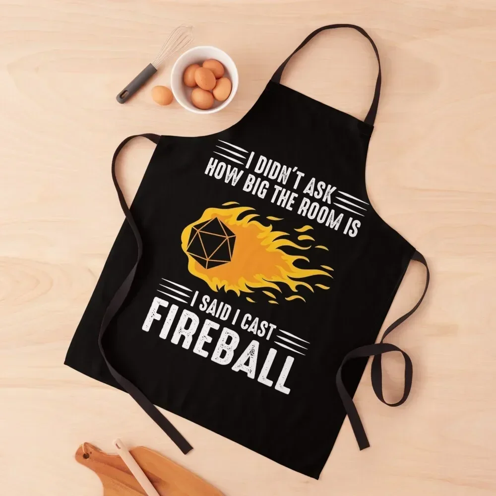 

I cast Fireball Wizard Sorcerer DM Gift TTRPG Apron Kitchen Chef Kitchen Utensils Korean For Man Apron