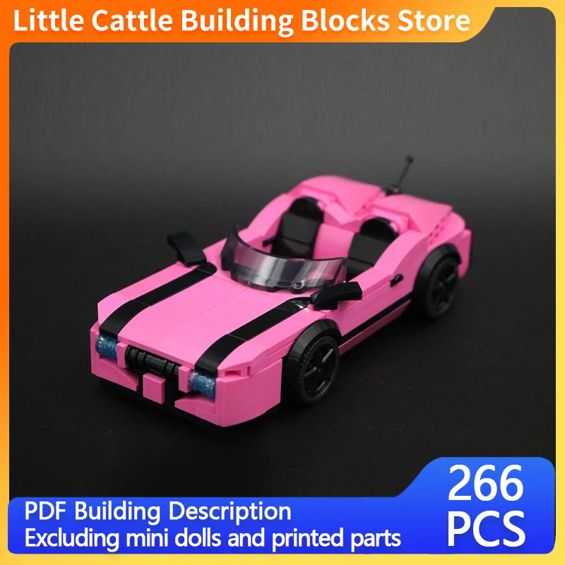 City Car Model MOC Building Bricks Dark Pink Compact Convertible Car Modular Technology Children Holiday Gifts Assemble Toy Suit