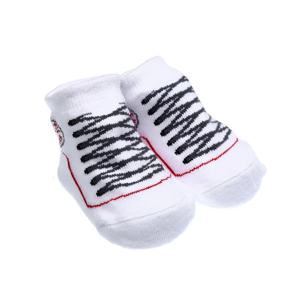 Anti Slip Cotton Socks Shoes Slippers Socks For 0-6 Month Newborn Baby Boy Girl Cartoon Baby Socks Striped Ankle Sock Calcetines