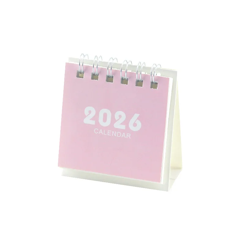 2026 Mini Simple Calendar Desk Calendar Creative Coil Calendar Planner Desktop Decorations Office Stationery Learning Planner