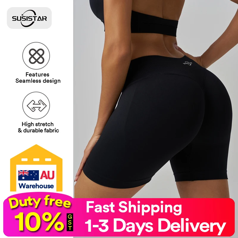 SUSISTAR Women Workout Gym Impact Shorts Hidden Scrunch Butt Lifting 3.6