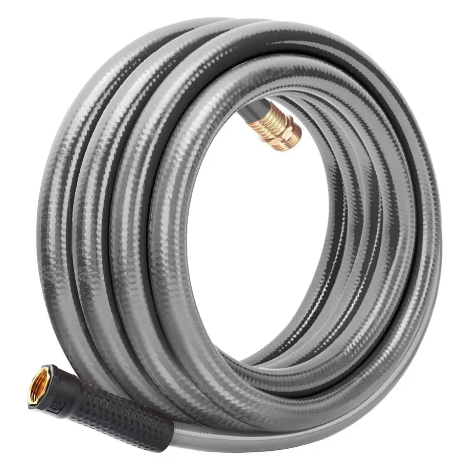 

Садовый шланг Leader 3/4 дюйма Шланг ПВХ резиновый, 25 футов, без заломов, гибкий, герметичный, с разъемами типа «папа-мама», сверхпрочный, 5-слойный, легкий.