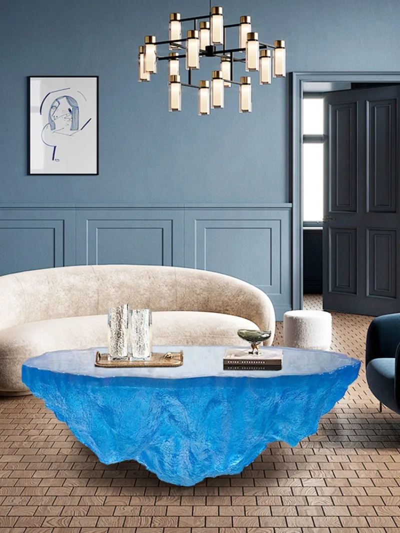 ハート・オブ・ザ・オーシャン コーヒーテーブル ホテル リビングルーム アート 高級デザイナー 透明 丸テーブル