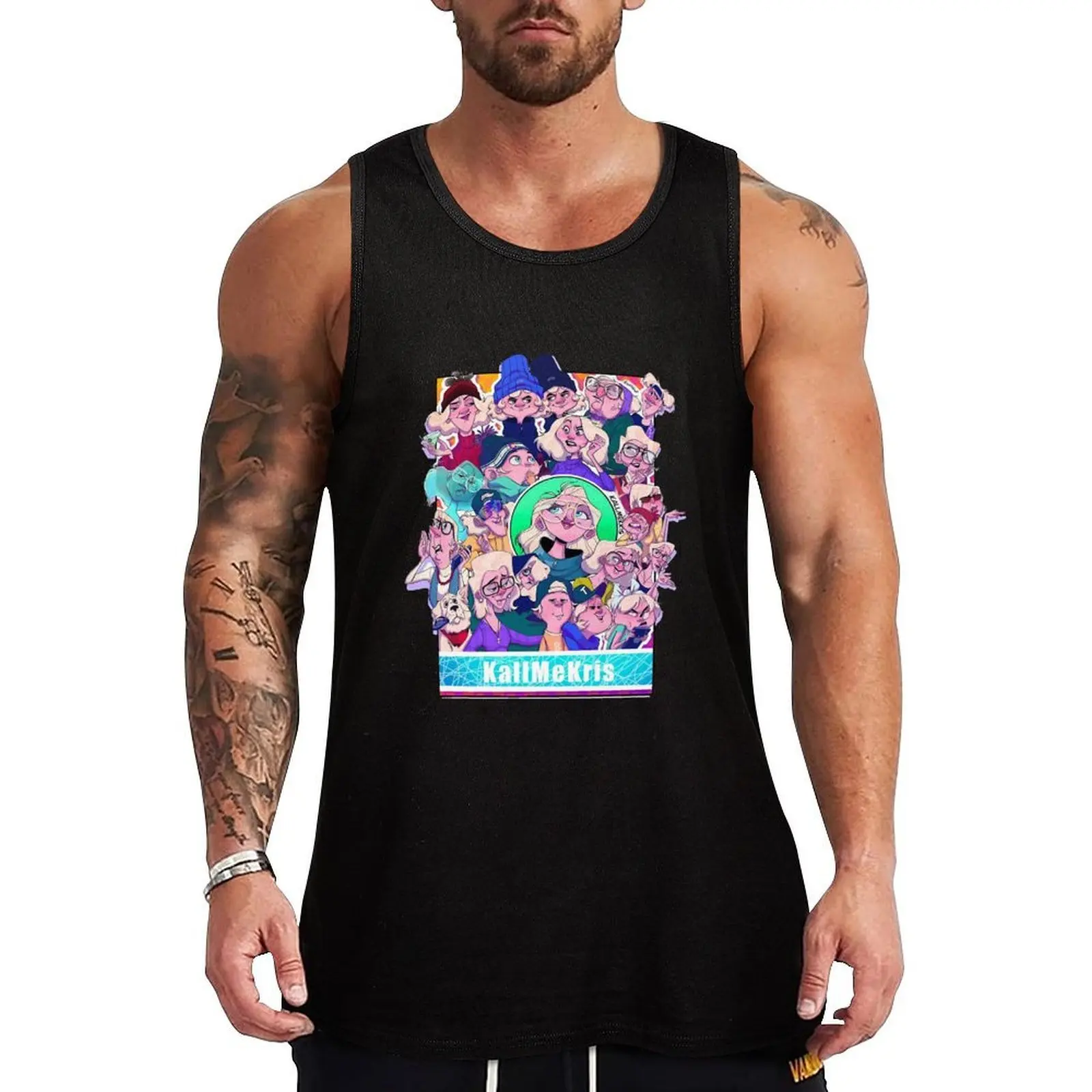 

kallmekris art drawing Tank Top Casual Soft Tank Top Loose Sleeveless Everyday Shirt