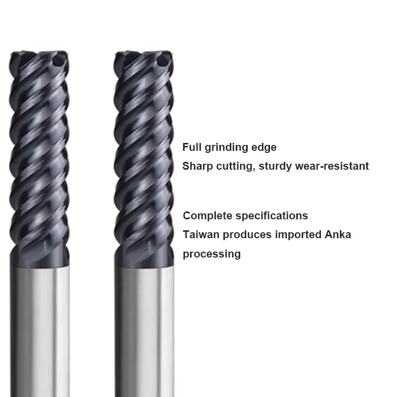 YIFINO HRC80 4-Flute High Hardness Milling Cutter Tungsten Steel Carbide Unequal spiral End Mill CNC Machining Endmill Tools