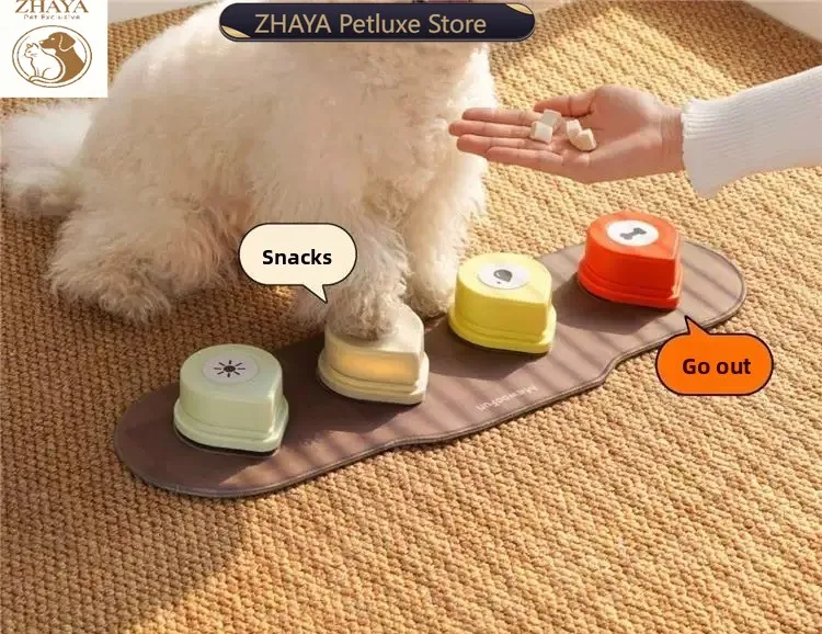 Pet Communication Button Recordable Voice Training Toy Cat Dog Interactive Sound Learning Aid Play Buzz Talk ZHAYA