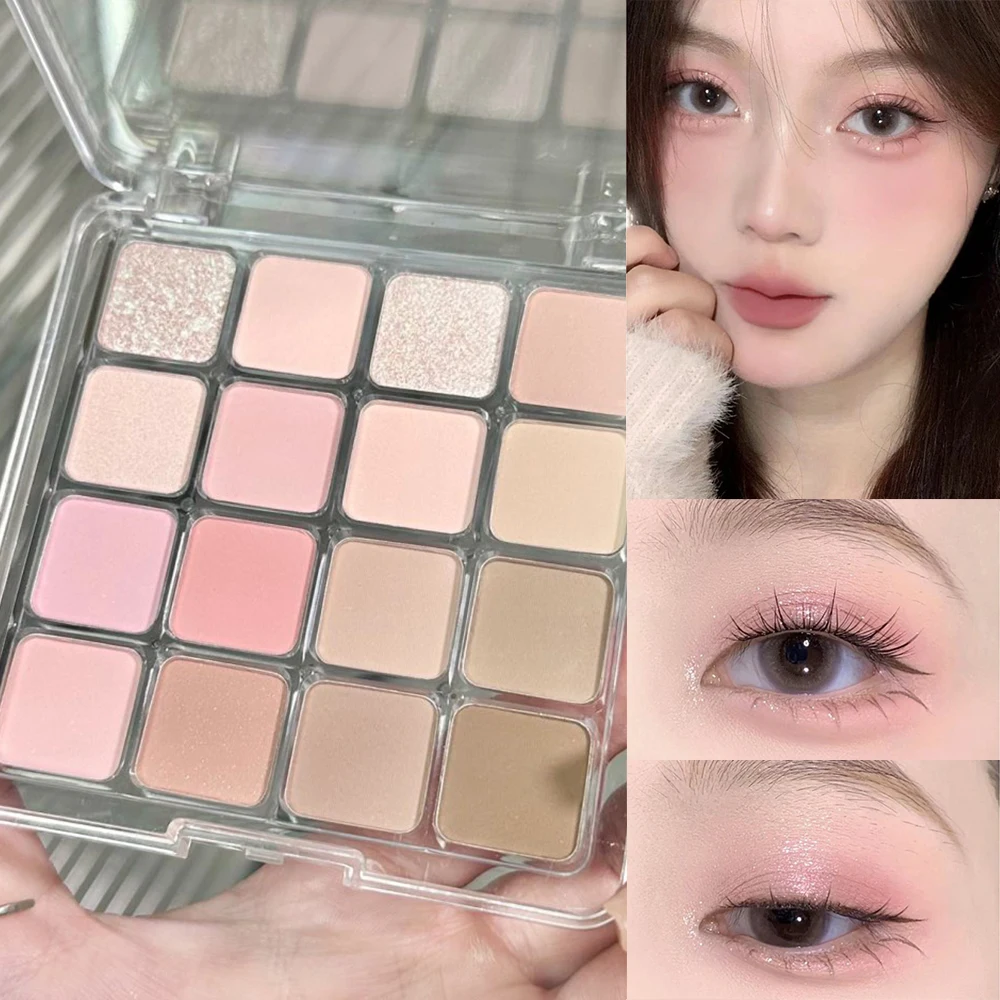 16 Color Eyeshadow Palette Matte Low Saturation Waterproof Glitter Pink Eye Shadow Long Lasting Eyes Makeup Korean Cosmetics New