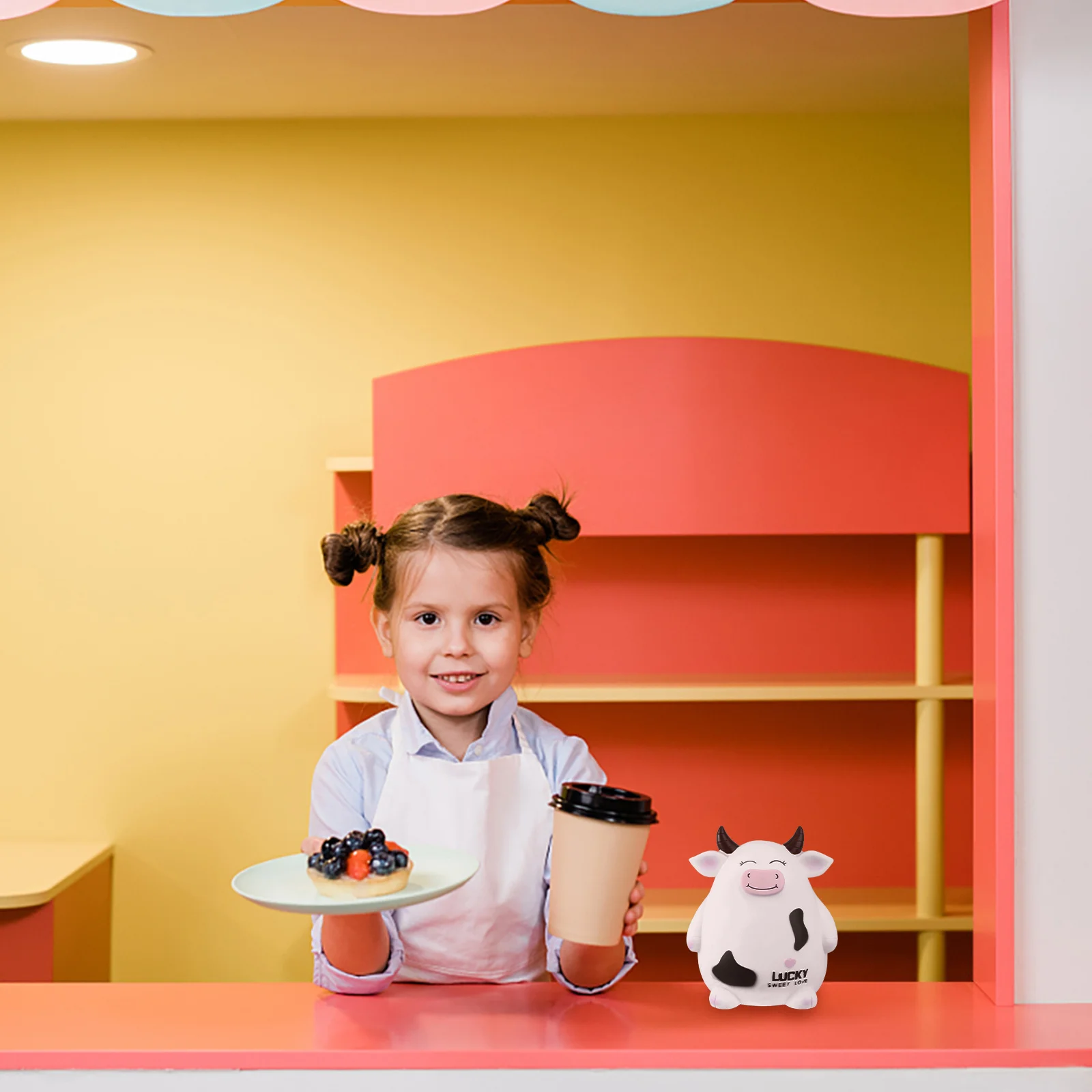 1Pcs Cow Saving Pot Lovely Creative Kids Money Bank Desktop Decoration Small Change Container Birthday Gift Small Saving Pot