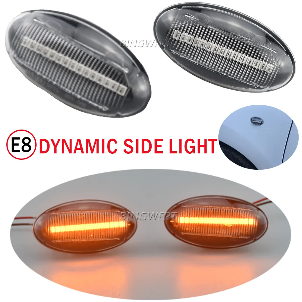 For Peugeot 307 206 407 107 607 1007 For Citroen C1 C2 C3 C4 C5 LED Dynamic Blinker Side Marker Turn Signal Lights