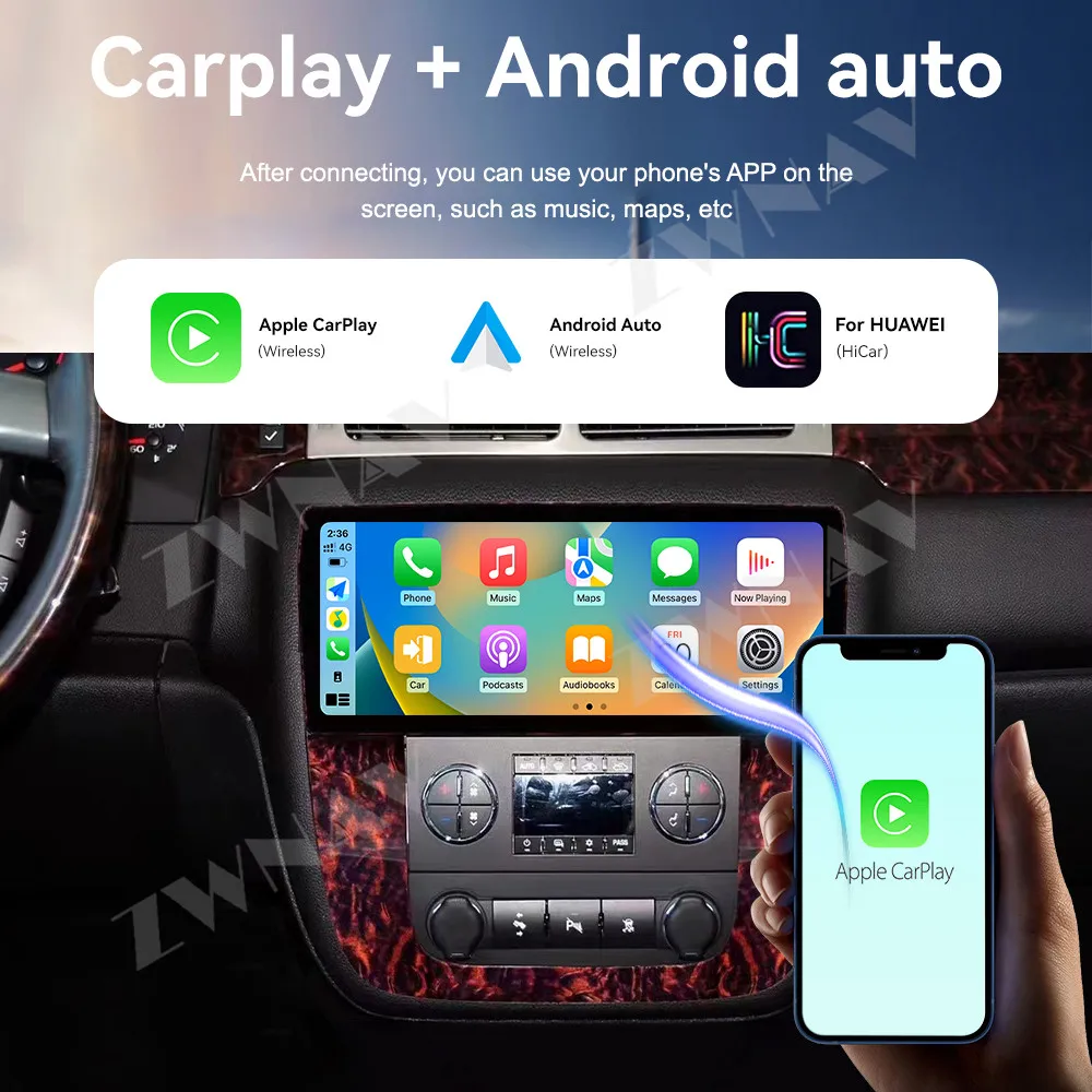 New Design 13.3 Inch Screen Carplay For GMC SIERRA 2007-2013 Android 13 GPS Navigation Multimedia Player Auto Stereo Radio