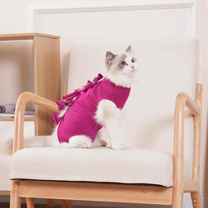 Cat Recovery Suit After Surgery Breathable Elastic Anti-Lick Spay Vest Post-Surgery Weaning Healing Clothes for Female Cats