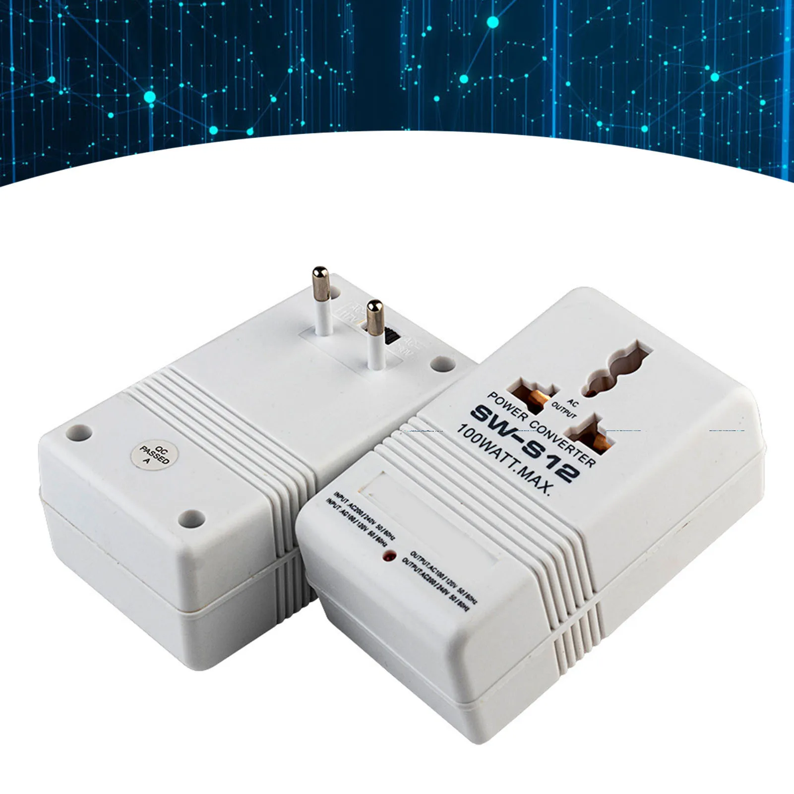 SW S12 110V 220V Dual Voltage Transformer 100W Travel Adapter Transformer Power Converter for Small Appliances
