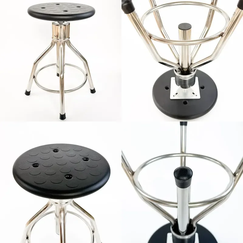 Industrial Stainless Steel Polished Four Legged Laboratory Stool for Hospital School Use