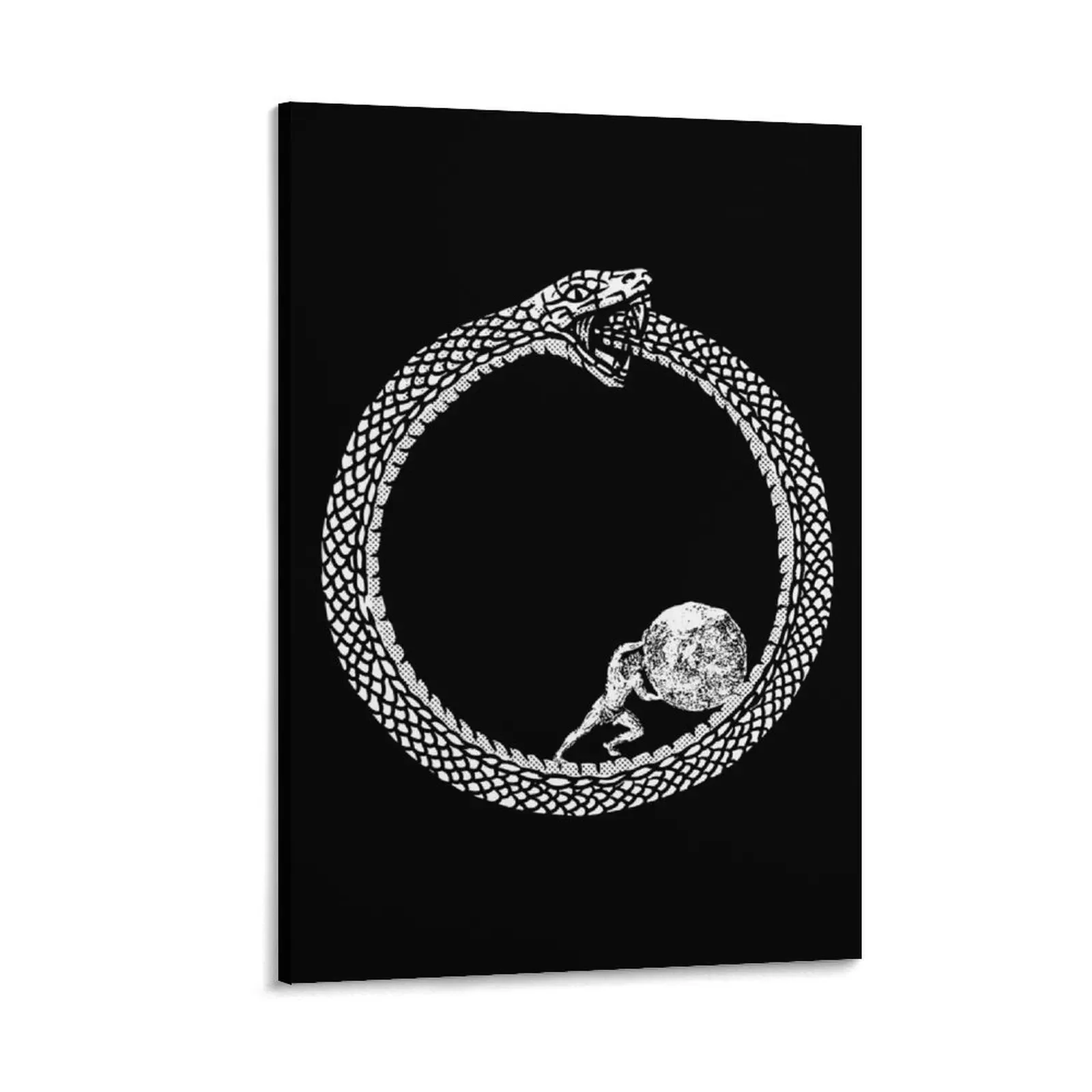 

Sisyphus in an Ouroboros snake - Unisex Philosophy T-Shirt For Existentialists Canvas Painting decorative wall canvases